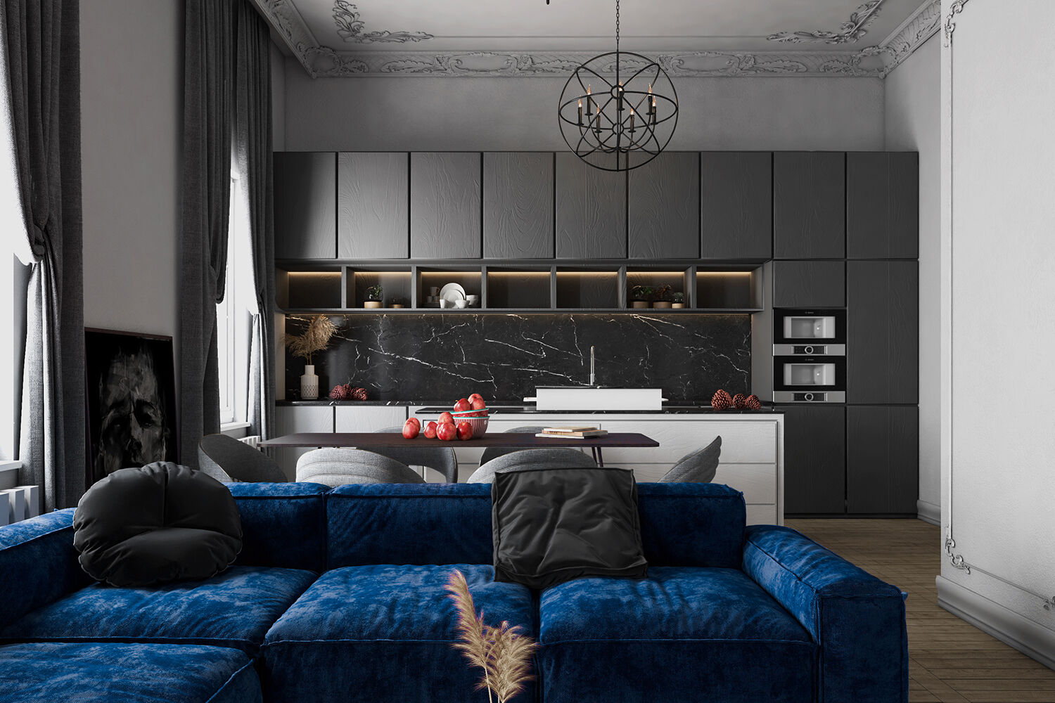 Как оформить интерьер кухни-гостиной в 2024 году: Н фото красивых идей ...