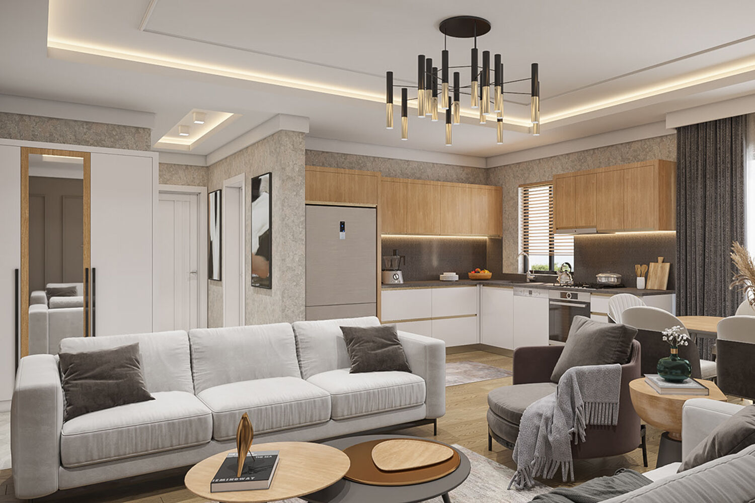 Как оформить интерьер кухни-гостиной в 2024 году: Н фото красивых идей ...
