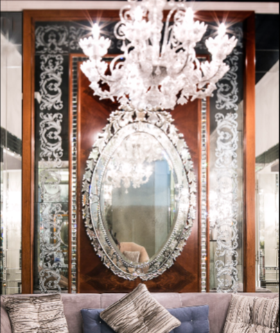 Декоративное зеркало с позолотой фабрики Arte Veneziana