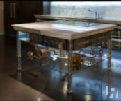 Кухня под мрамор из стекла с мраморным напылением фабрики Arte Veneziana
