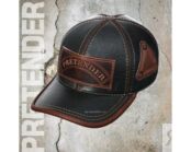 Кожаная кепка мужская из натуральной кожи с логотипом Pretender