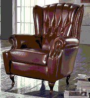Кресло кожаное, бордового цвета, фабрики Cis Salotti