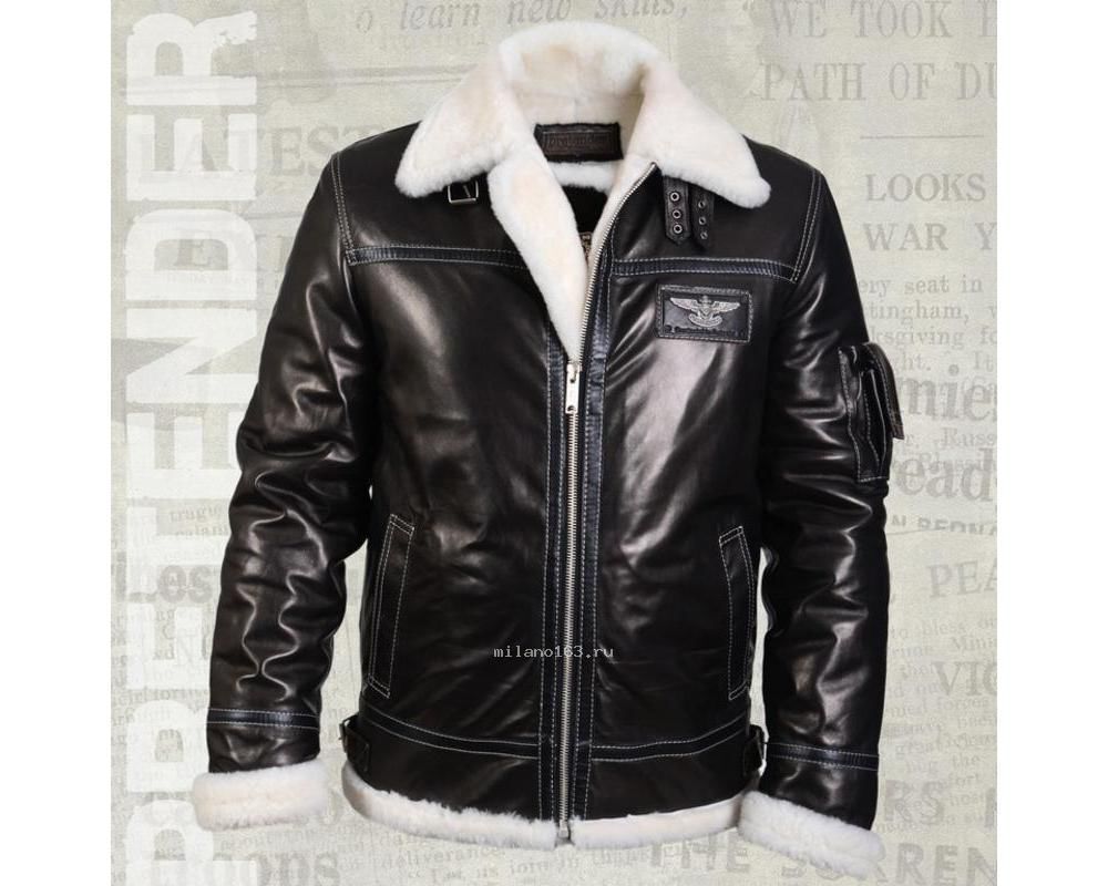 Купить Кожаная куртка мужская зимняя PILOT в блестящей коже в Краснодаре -  Я Покупаю