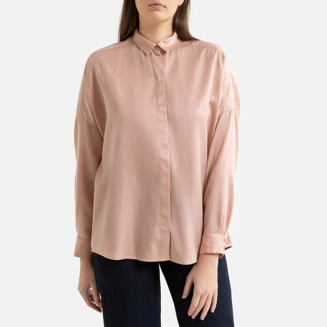 Блузка Струящаяся с длинными рукавами LADY D XS розовый