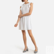 Платье Короткое без рукавов круглый вырез 2(M) белый