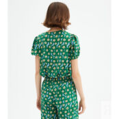 Блузка С короткими рукавами и цветочным принтом XL зеленый