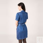 Платье Из вискозы на пуговицах спереди с ремешком 48 синий