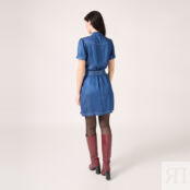 Платье Из вискозы на пуговицах спереди с ремешком 48 синий