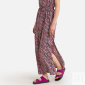 Платье Длинное с принтом и завязками XS разноцветный