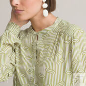 Блузка С круглым вырезом графическим принтом и длинными рукавами 54 (FR) -