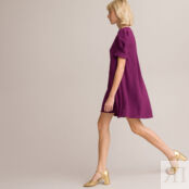 Платье С V-образным вырезом короткие рукава с напуском 52 фиолетовый
