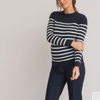 Пуловер Для периода беременности с круглым вырезом из тонкого трикотажа L с