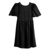 Платье Короткое расклешенное со вставками на спинке 42 черный