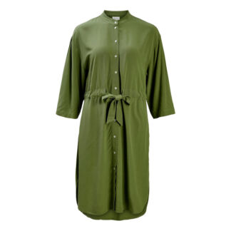 Платье Струящееся с воротником-стойкой рукава 34 40 зеленый