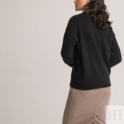 Пуловер С круглым вырезом из трикотажа меланж с кашемиром M черный