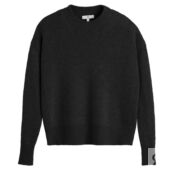 Пуловер С круглым вырезом из трикотажа меланж с кашемиром M черный