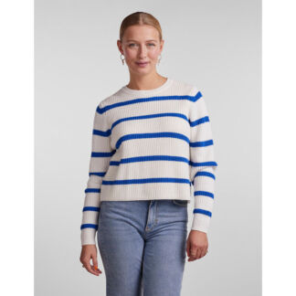 Пуловер В полоску в морском стиле XL синий