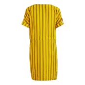 Платье Короткое расклешенное в полоску с V-образным вырезом 44 желтый