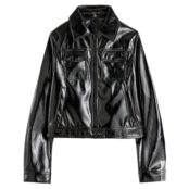 Куртка Короткая на молнии из блестящей искусственной кожи 44 (FR) - 50 (RUS