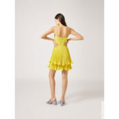 Платье На тонких бретелях с плиссированной юбкой 42 желтый