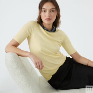 Пуловер базовый с короткими рукавами  M желтый