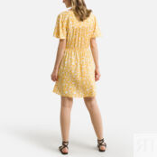Платье Короткое с V-образным вырезом 44 желтый