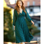 Платье-миди С вырезом с запахом и геометрическим принтом 42 зеленый