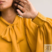 Рубашка С галстуком-бантом длинные рукава 36 (FR) - 42 (RUS) желтый
