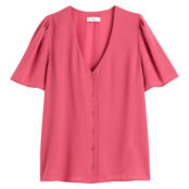 Блузка С v-образным вырезом короткие рукава 36 (FR) - 42 (RUS) розовый
