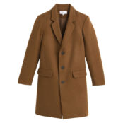 Пальто Средней длины с пиджачным воротником 3XL каштановый