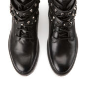 Ботинки Из кожи на шнуровке с заклепками для широкой стопы 41 черный