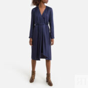 Платье Длиной ниже колен с длинными рукавами 0(XS) синий