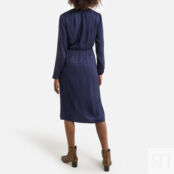 Платье Длиной ниже колен с длинными рукавами 0(XS) синий