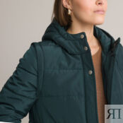 Куртка Стеганая зимняя средней длины съемные рукава 36 (FR) - 42 (RUS) сини