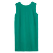 Платье Прямое короткое круглый вырез без рукавов 42 зеленый