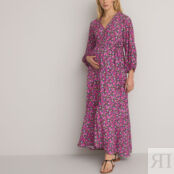 Платье-макси Для периода беременности с цветочным принтом 44 черный