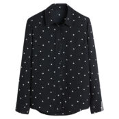 Рубашка С принтом в горошек и длинными рукавами 34 (FR) - 40 (RUS) черный