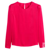 Блузка С круглым вырезом и длинными рукавами 38 (FR) - 44 (RUS) розовый