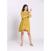 Платье Короткое расклешенное с рукавами 34 1(S) желтый