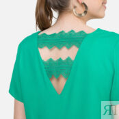 Платье Короткое с V-образным вырезом 40 зеленый