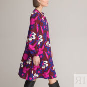 Платье Прямое средней длины с цветочным принтом 44 фиолетовый