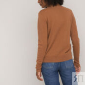 Пуловер С высоким воротником из тонкого трикотажа из кашемира M каштановый