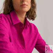 Рубашка Струящаяся с длинными рукавами из жаккарда 34 (FR) - 40 (RUS) розов