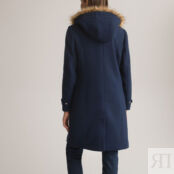 Пальто средней длины с капюшоном и застежкой на молнию  38 (FR) - 44 (RUS)