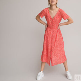 Платье С V-образным вырезом короткими рукавами и принтом 12 лет -150 см дру