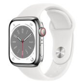 Умные часы Apple Watch Series 8 (GPS+ Cellular), 41 мм, нержавеющая сталь/б MNJ53AE/A фото 1