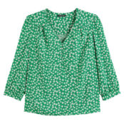 Блузка с V-образным вырезом цветочным принтом рукавами 34  50 (FR) - 56 (RU