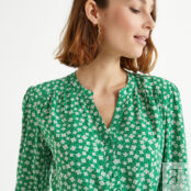 Платье-миди прямого покроя с цветочным принтом  50 зеленый