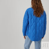 Куртка стеганая легкая на пуговицах  L синий