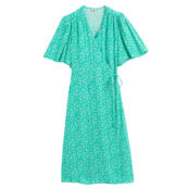 Платье с запахом с цветочным принтом  54 зеленый